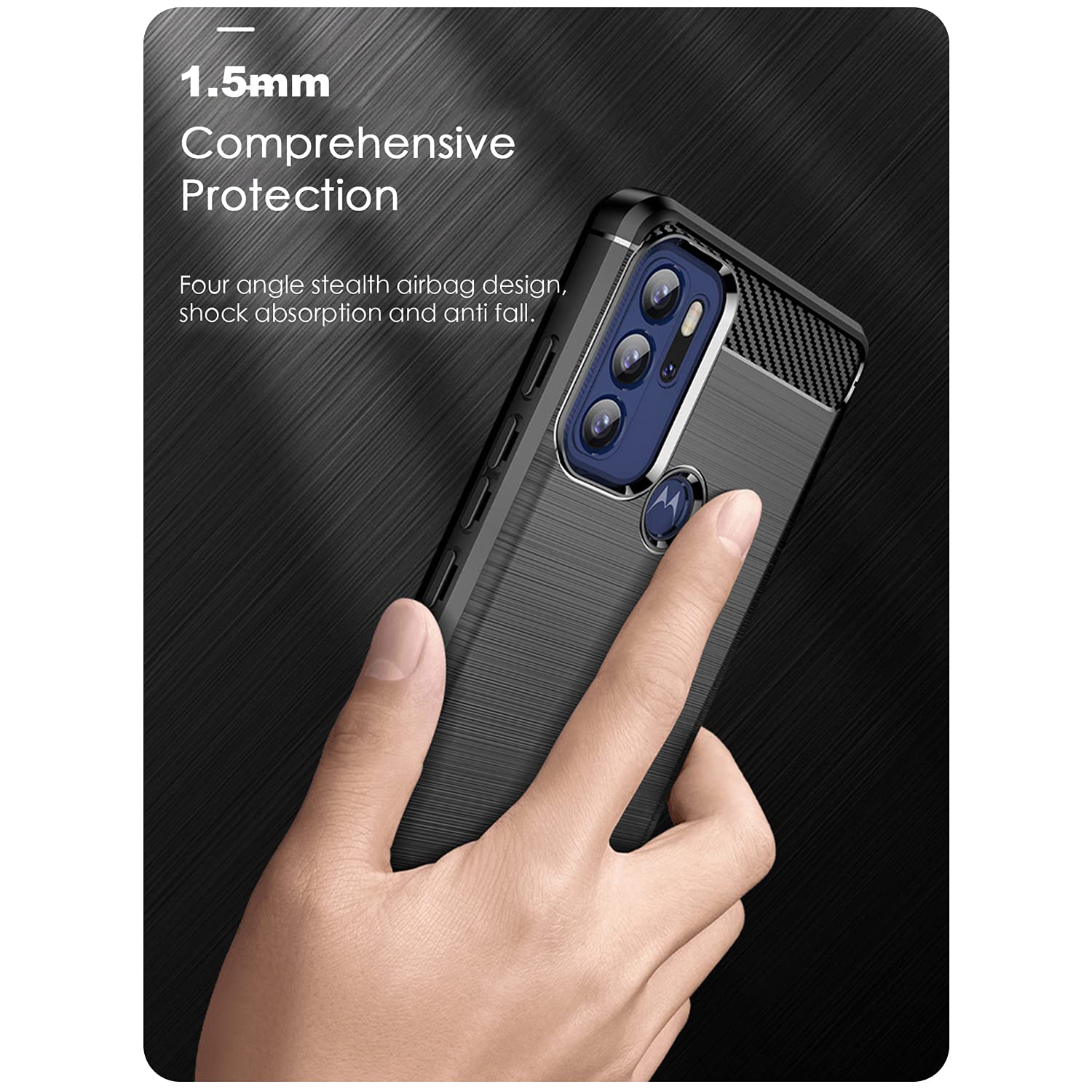 SCL Hülle Für Motorola Moto G100 – Carbon-Optik, Stoßfest, Blau