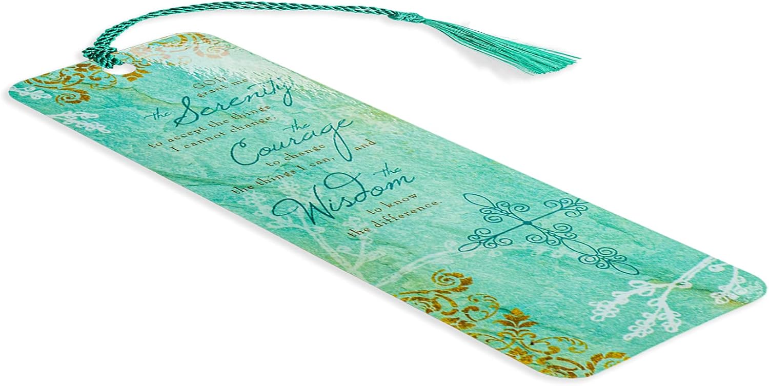 Dicksons Serenity Prayer Aqua Blue 6 x 2 Cardstock Tassel Bookmarks Pack of 12