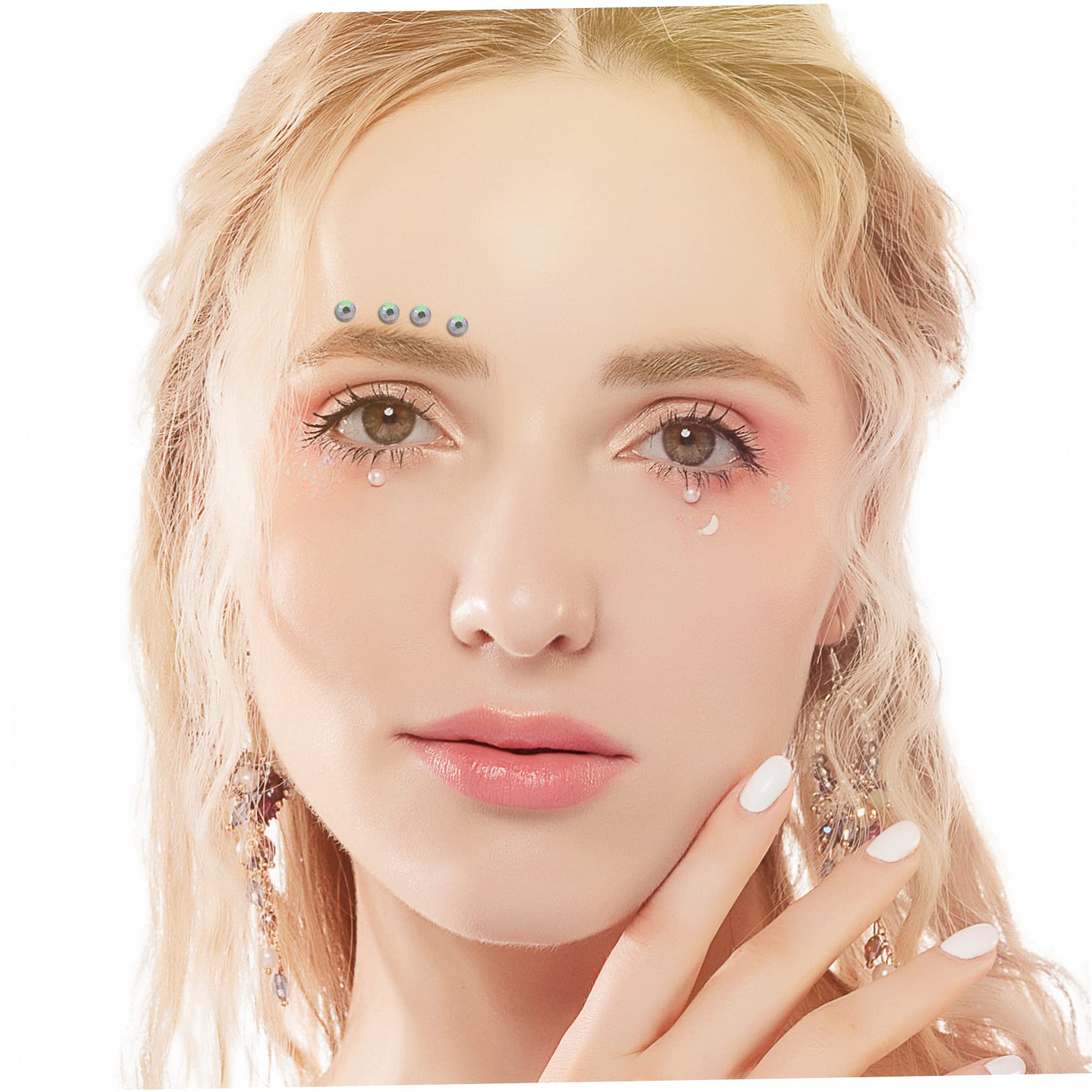 Angoily Fogli adesivi con strass sul viso adesivi occhi gioielli per il viso gemme per gli occhi per il trucco gemme per il trucco per gli occhi Acrilico etichetta
