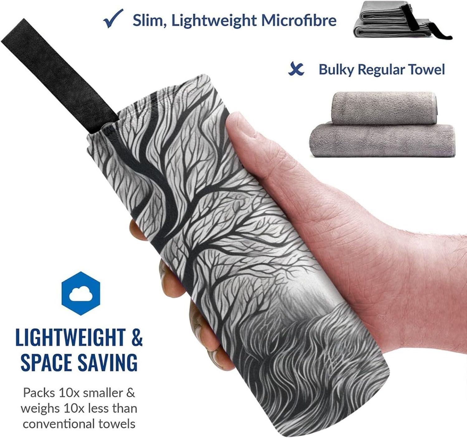 KHiry Microfiber Towel Beach Towels Painting Tree Quick Dry Towel Soft Lightweight Travel Towels Absorbent Large Easy Pack Travel Things Beach Blanket for Gym Sports Swimming