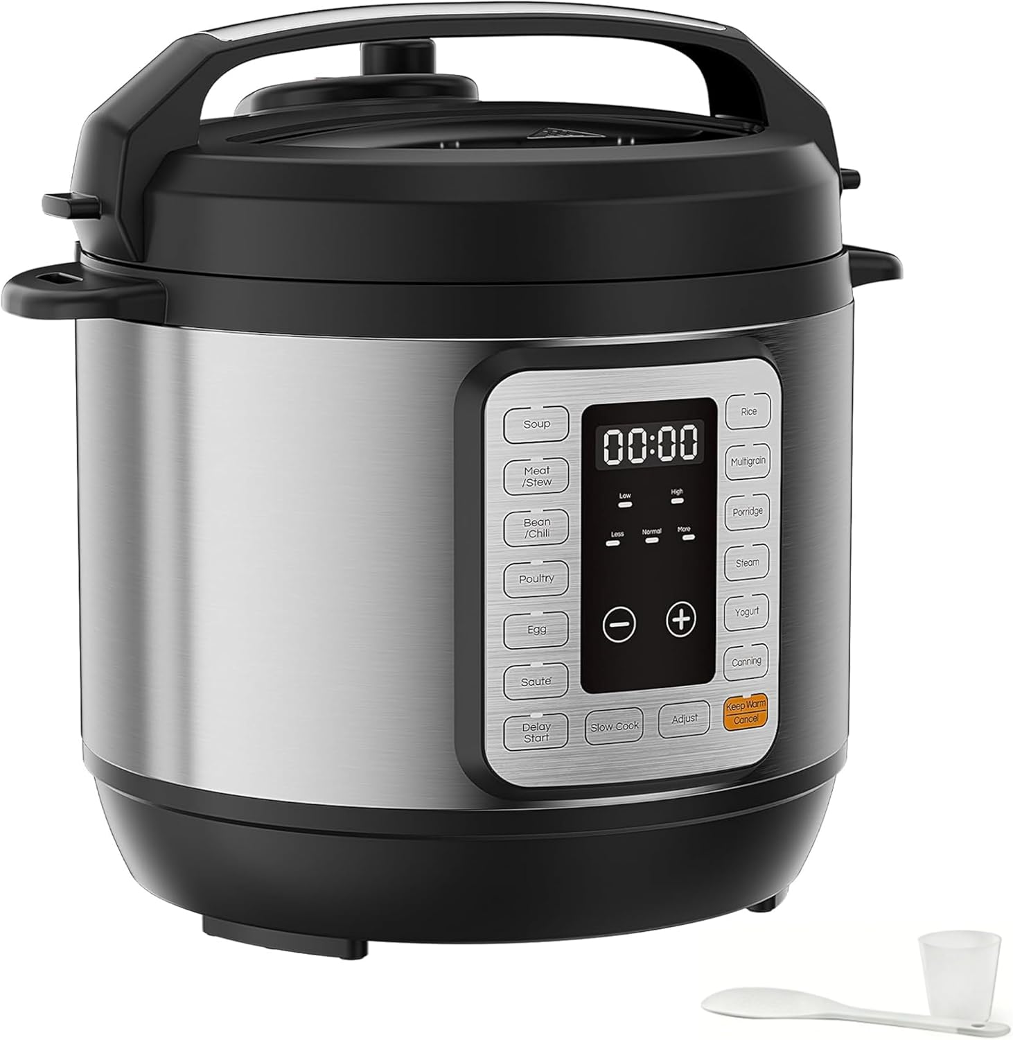 HealSmart 6QT Electric Pressure Cooker, 16-in-1 & Non-Stick Stainless Steel Multi Cooker with 12 Presets for Slow Cook, Meat Stew, Steam, Sauté, Canning, Yogurt Maker, Dishwasher Safe, Black