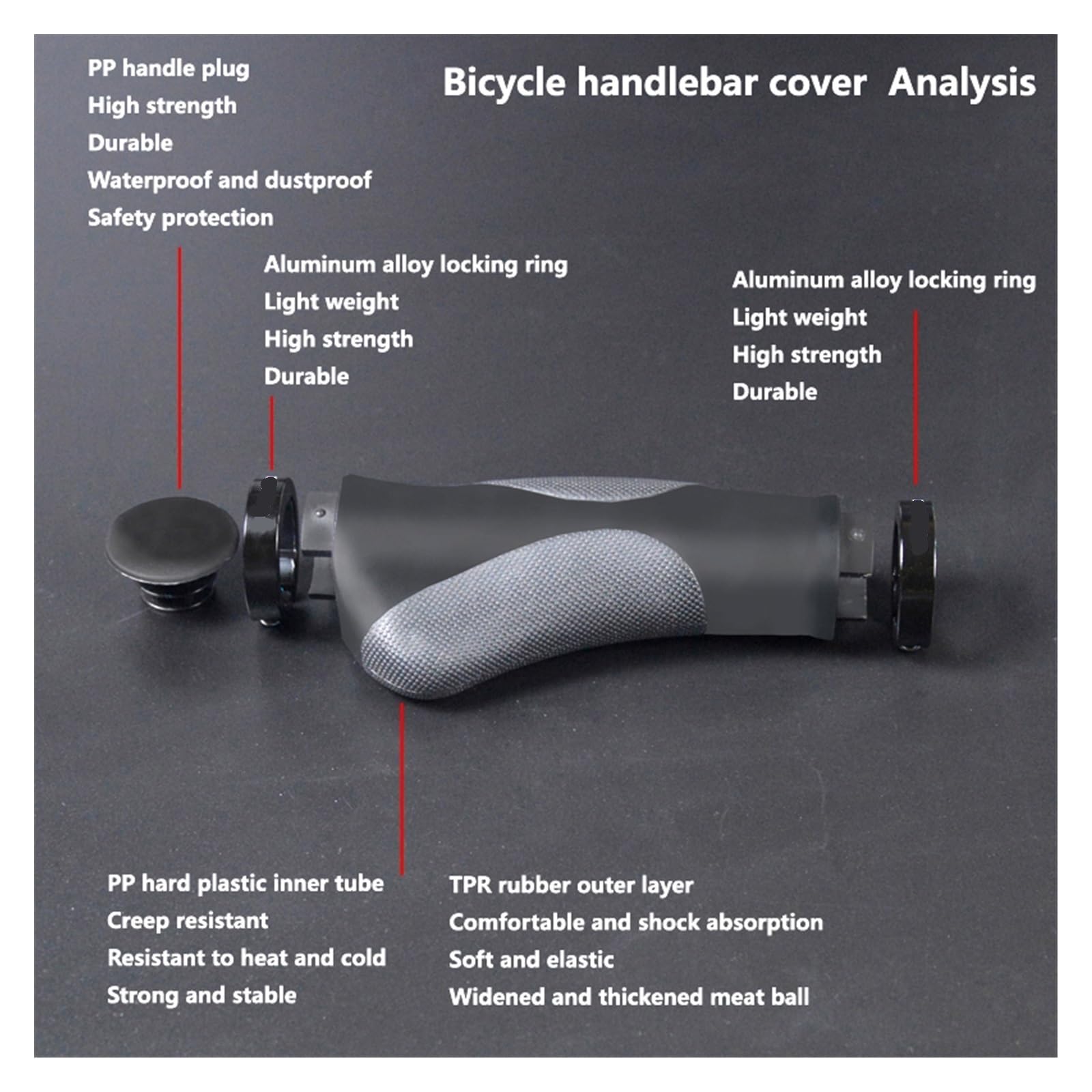 Uchwyty do uchwytów rowerowych Uchwyt rowerowy XTC MTB chwyty rowerowe TPE odporny na wstrząsy antypoślizgowy pokrowiec na kierownicę ergonomiczna kierownica rowerowa uniwersalna 22.2mm Ergonomiczne u