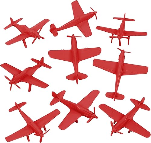 TimMee WW2 Fighter Ace Planes - 9 aviones de plástico rojo para hombres del ejército fabricados en Estados Unidos