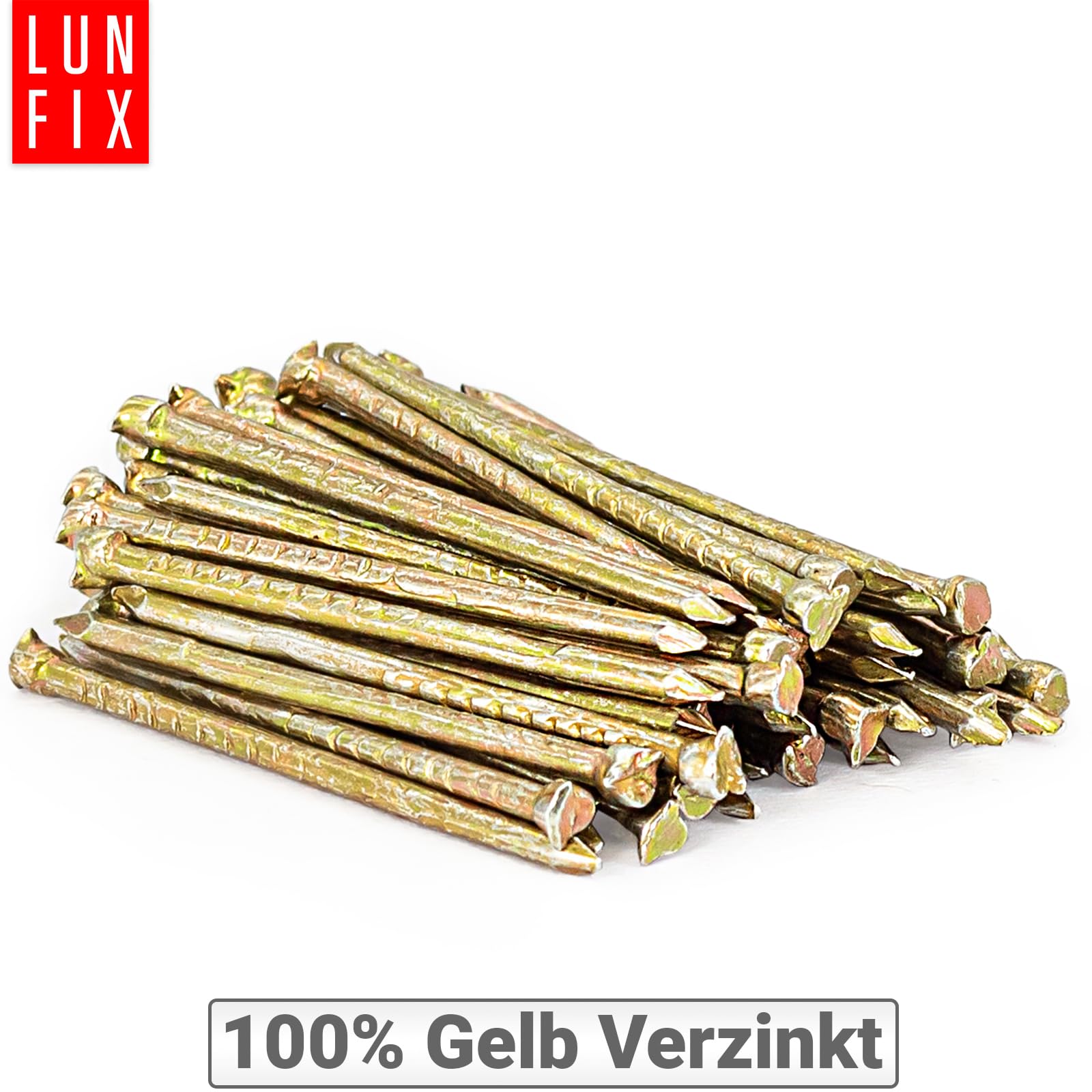 Stalowe gwoździe 1,4 x 25 mm (5 kg), żółta główka do prac budowlanych, ocynkowane gwoździe budowlane, gwoździe o długości 25 mm, do dekoracji domu, DIY, ramek na zdjęcia, rzemiosła