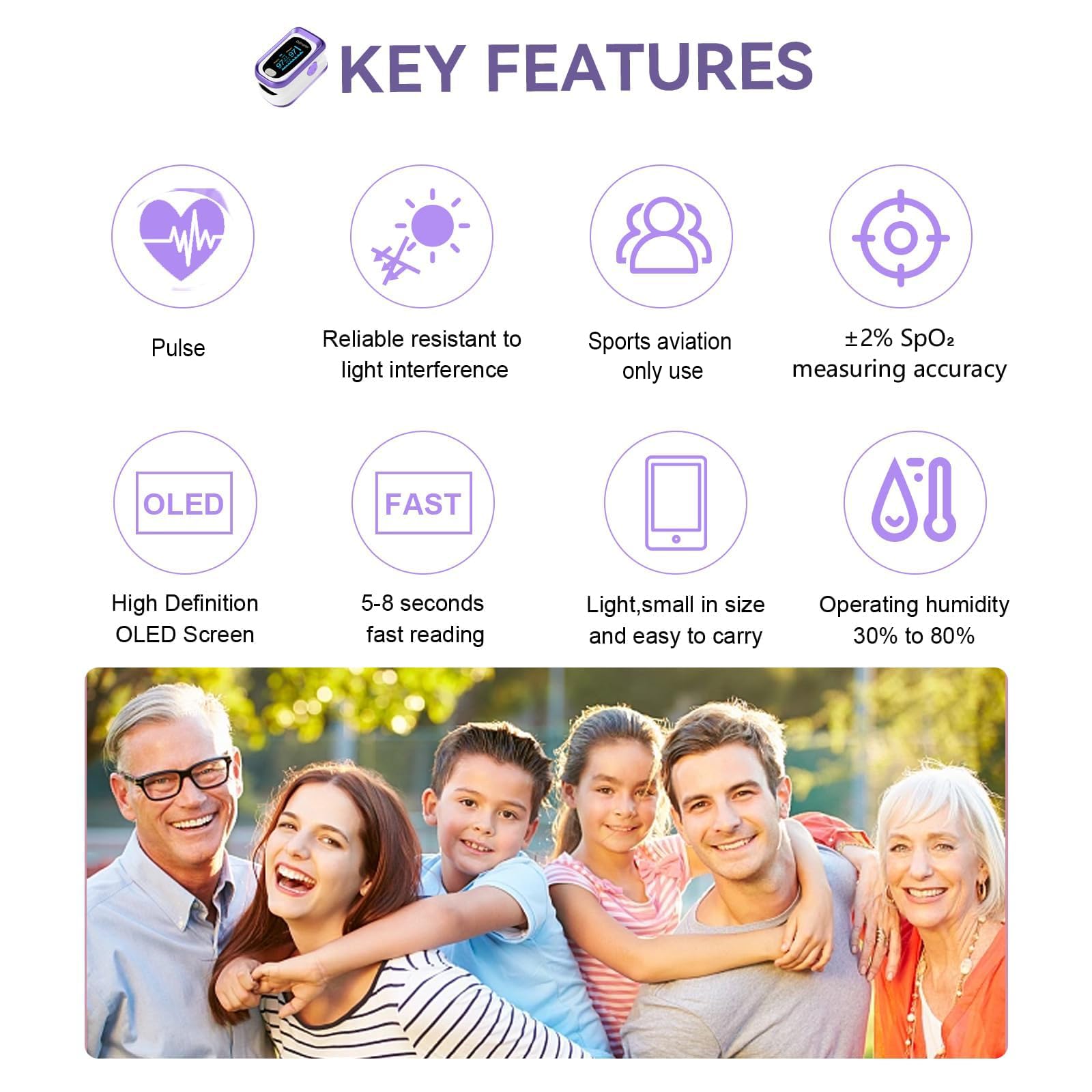 Fingertip Pulse Oximeter - Purple -2 Fingertip Pulse Oximeter - Purple -2