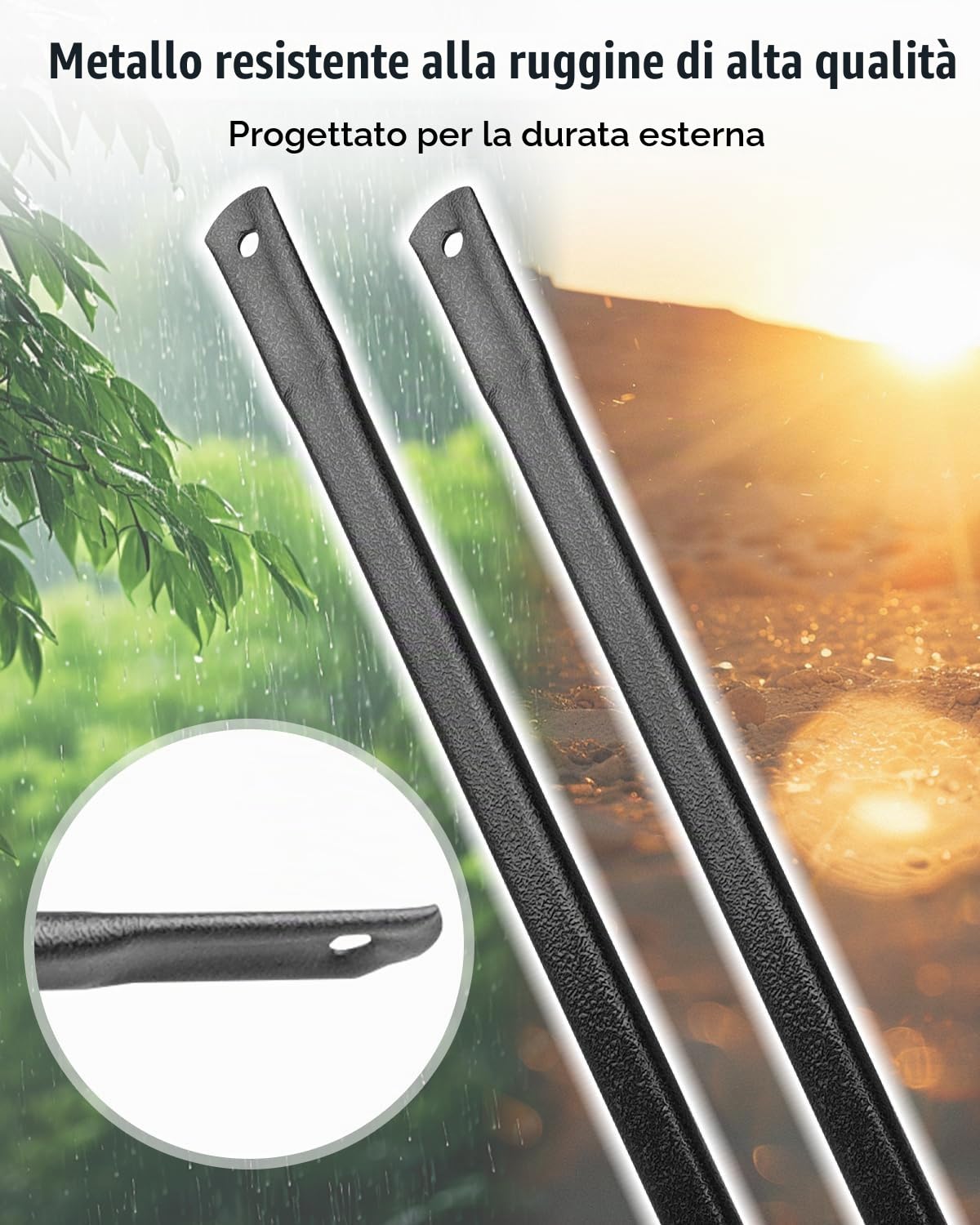 Barre di ricambio per altalena da giardino, 33.5in / 85 cm, aste ellittiche in metallo bronzo