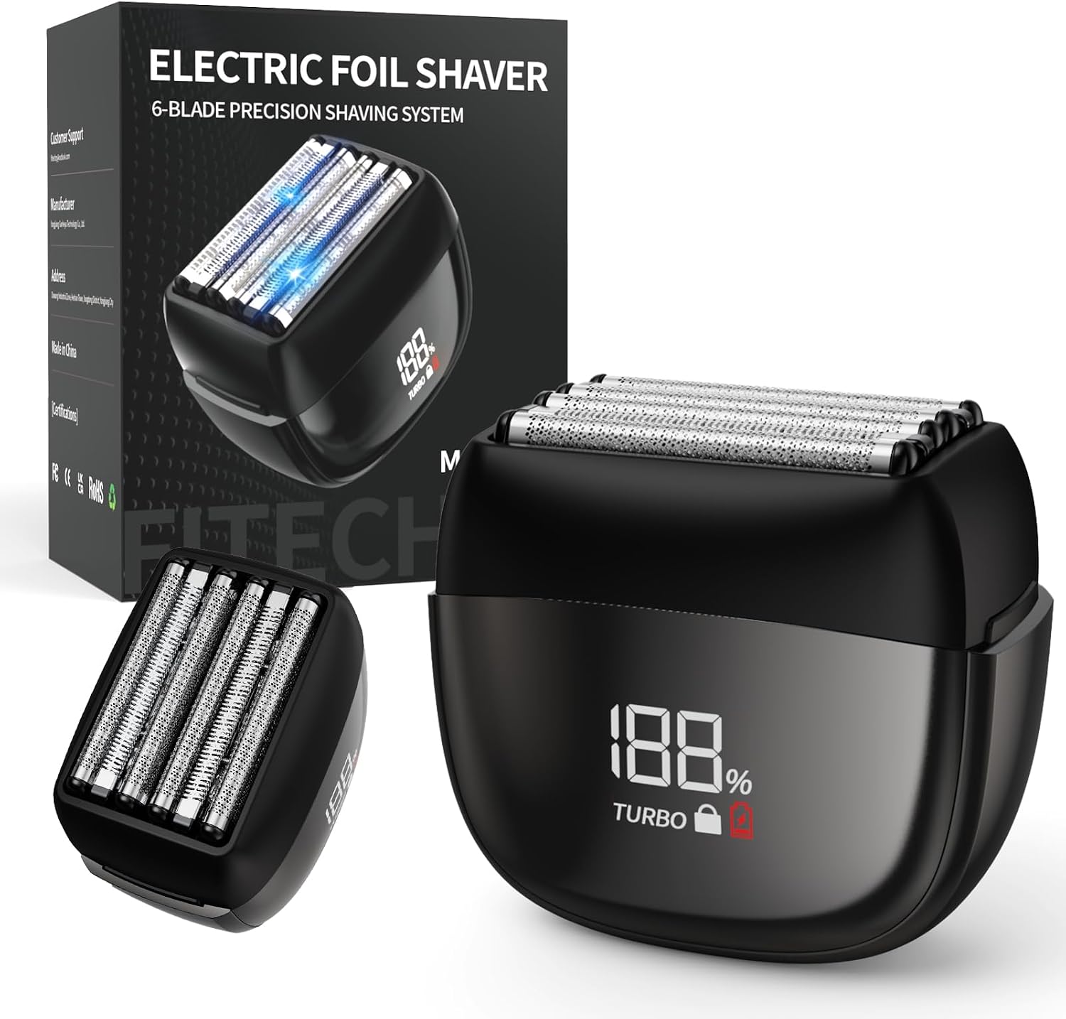 Electric Foil Shavers for Men: Fast Charge - Micro-Comb Technology & Precision Blades Mini Electric Razor for Face - IPX7 Waterproof Cordless Razor with LED Display