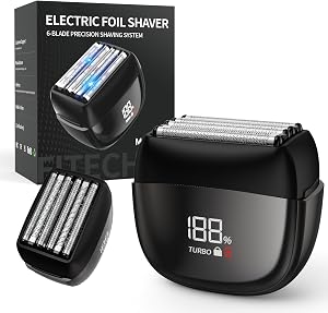 Electric Foil Shavers for Men: Fast Charge - Micro-Comb Technology & Precision Blades Mini Electric Razor for Face - IPX7 Waterproof Cordless Razor with LED Display