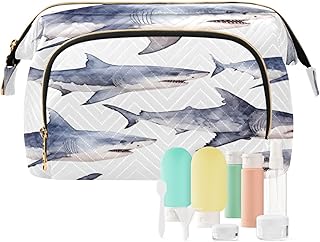 Kigai Cute Sharks Makeup Bag Cosmetic Bag for...