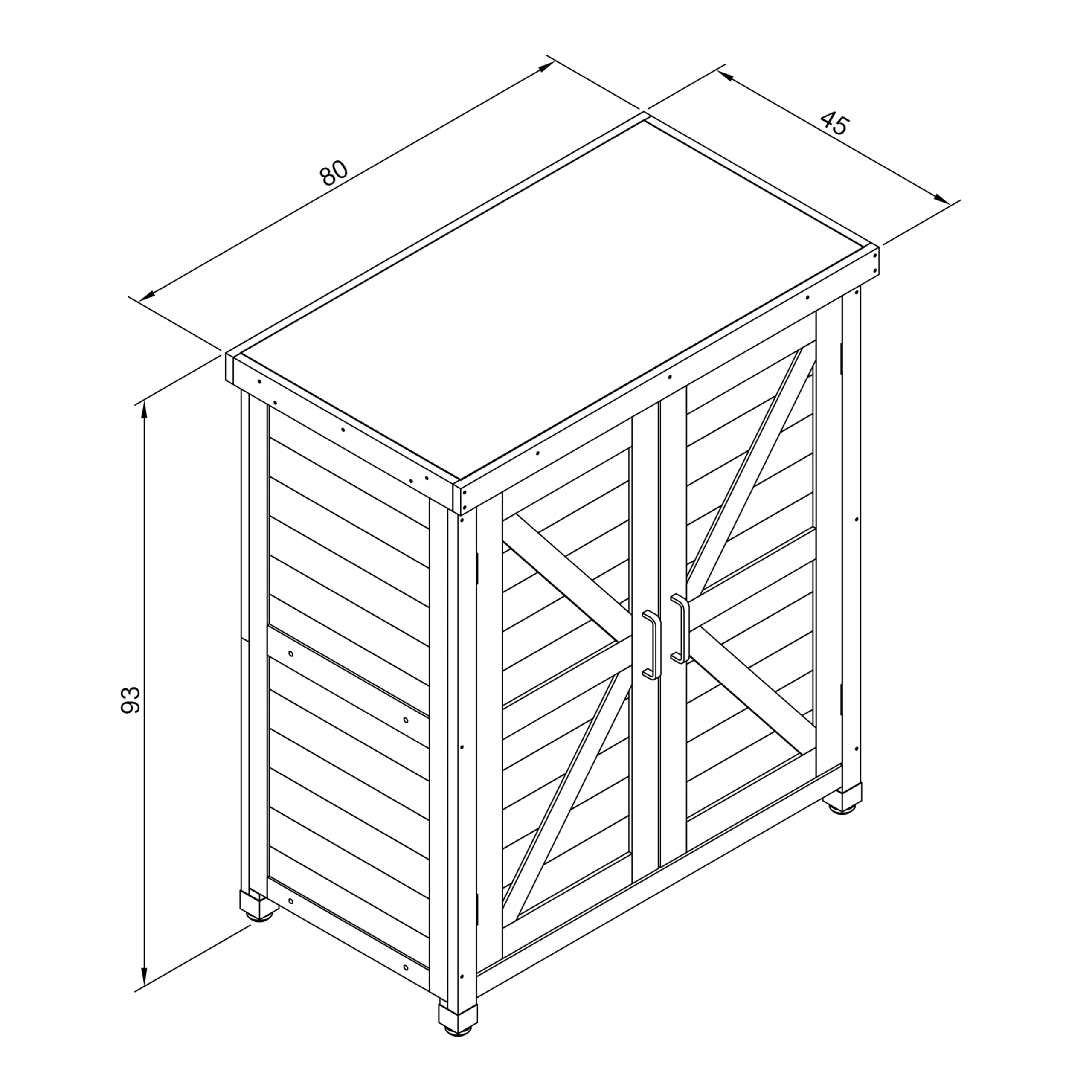 AXI Felix Gartenschrank aus Holz Warmes Grau 80 x 45 x 93 cm Geräteschrank