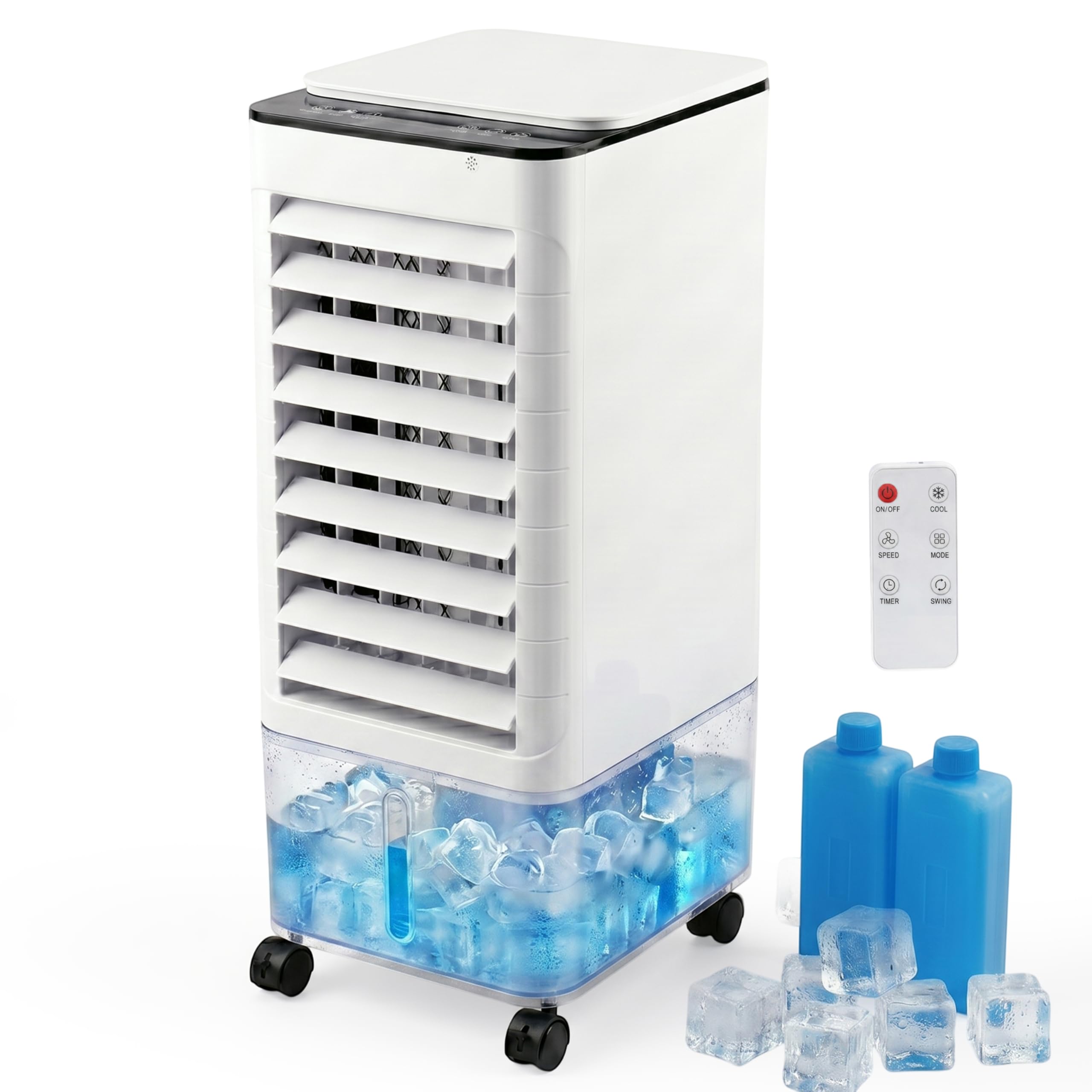 Aspect 6.5L Air Cooler with Remote Control, Portable Evaporative Air Cooler Fan, 3-in-1 Air Conditioner Cooler, Humidifier & Air Purifier, Touch Panel Cooling Fan for Home, Office & Bedroom