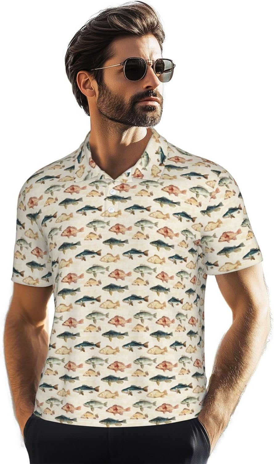 Mens Shirt Short Sleeve Dry Fit Performance Athletic Sports Daily Casual Collared Shirts for Men