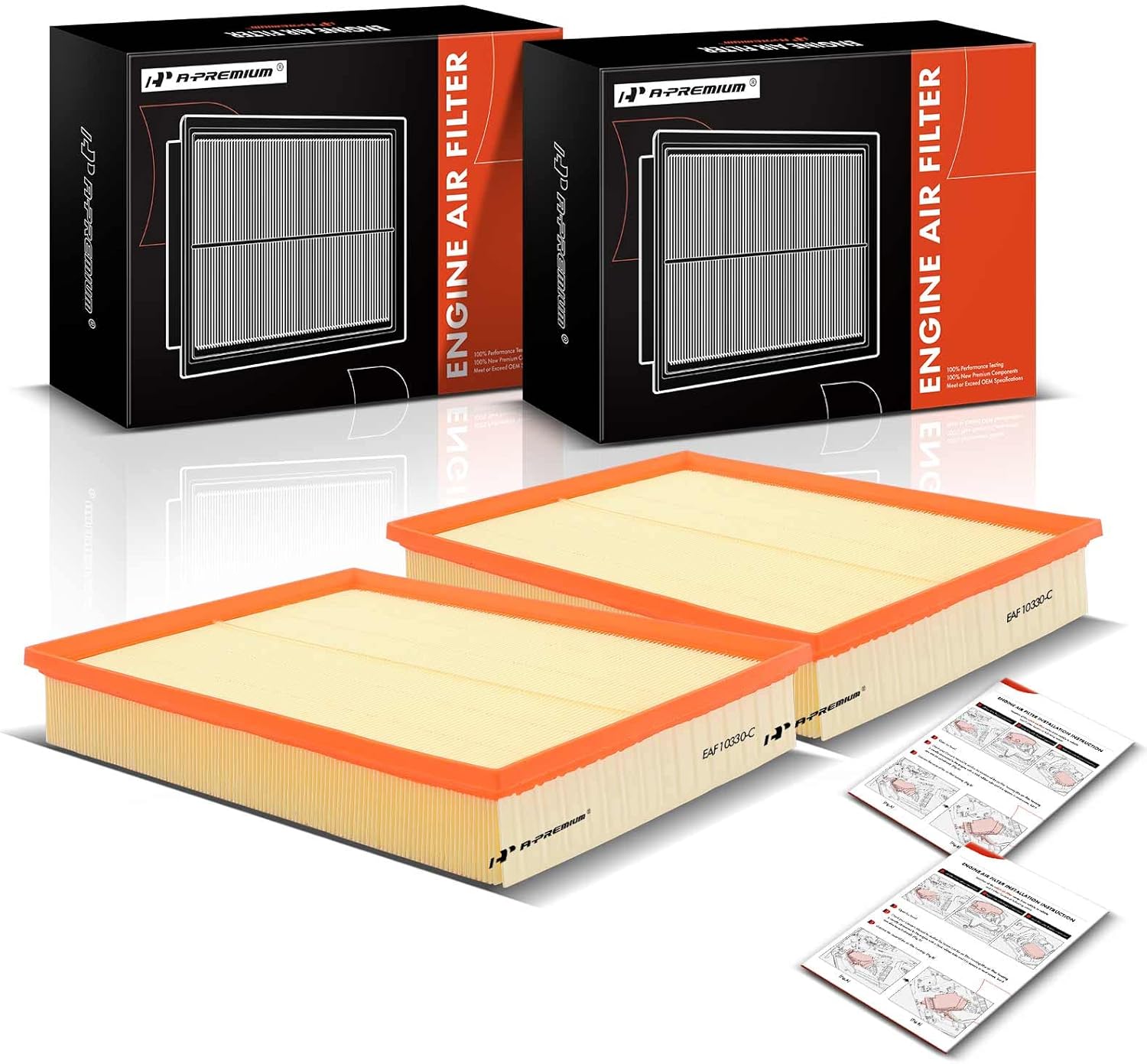 A-Premium 2-PC Engine Air Filter Compatible with Dodge & Mercedes-Benz & Freightliner Sprinter 2500,3500, 2007-2022, Flexible Panel, Replace# 2E0129620B
