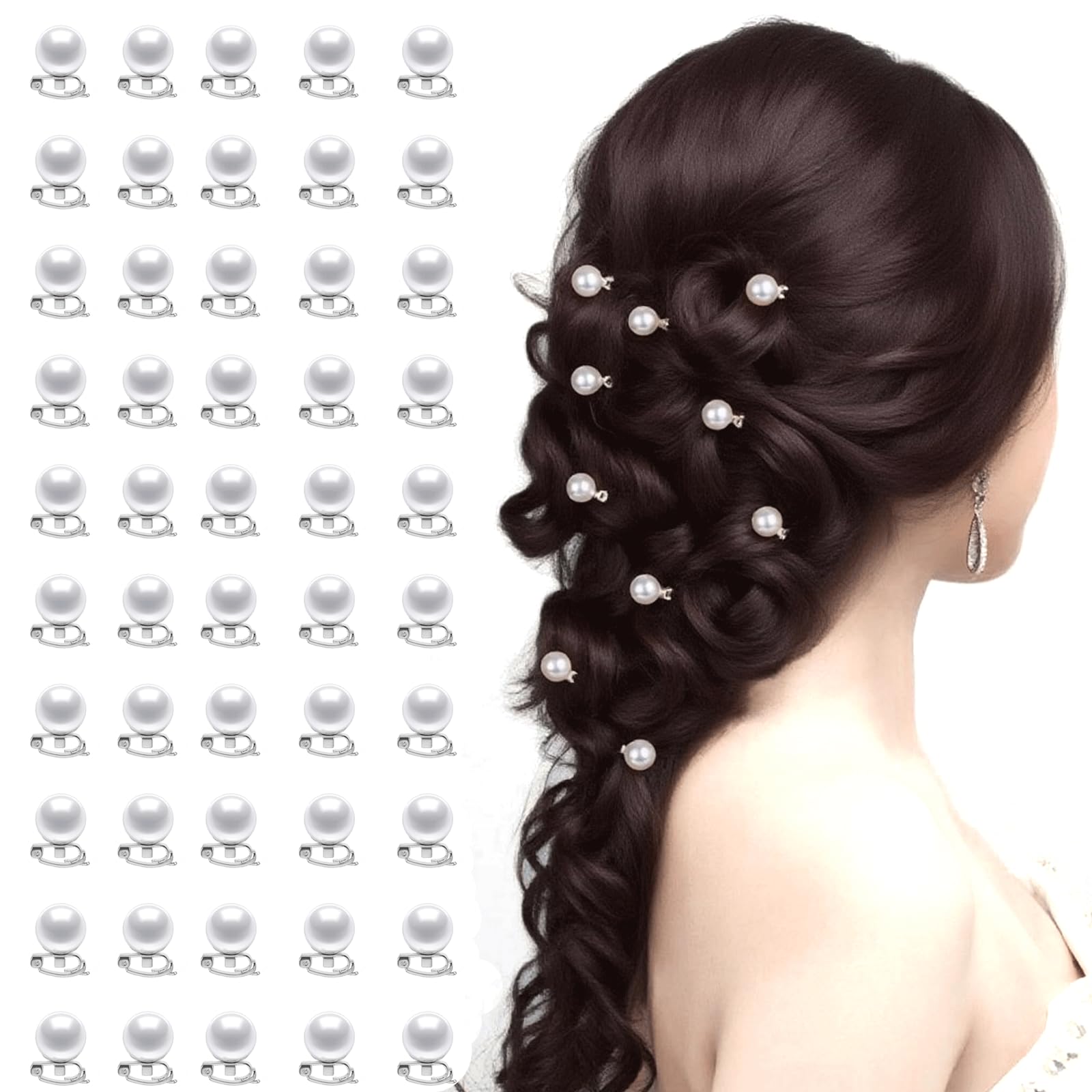 Mini pinces à cheveux perles blanches pour coiffure quotidienne et fête de mariage - 13