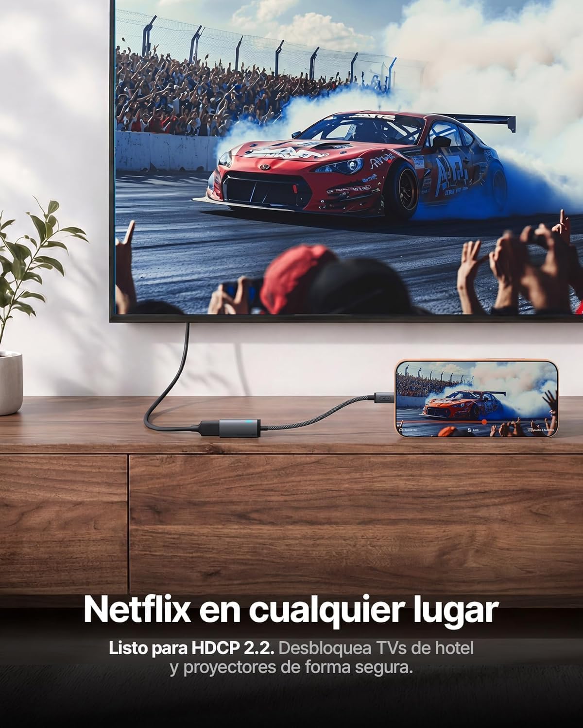 INIU Adaptador USB C a HDMI, Certificación HDMI Oficial con LED Inteligente, 4K@60Hz Compatible con Puertos Thunderbolt 3/4, MacBook Neo iMac Portátil iPad iPhone Samsung Steam Deck Monitor Gaming HDR 7