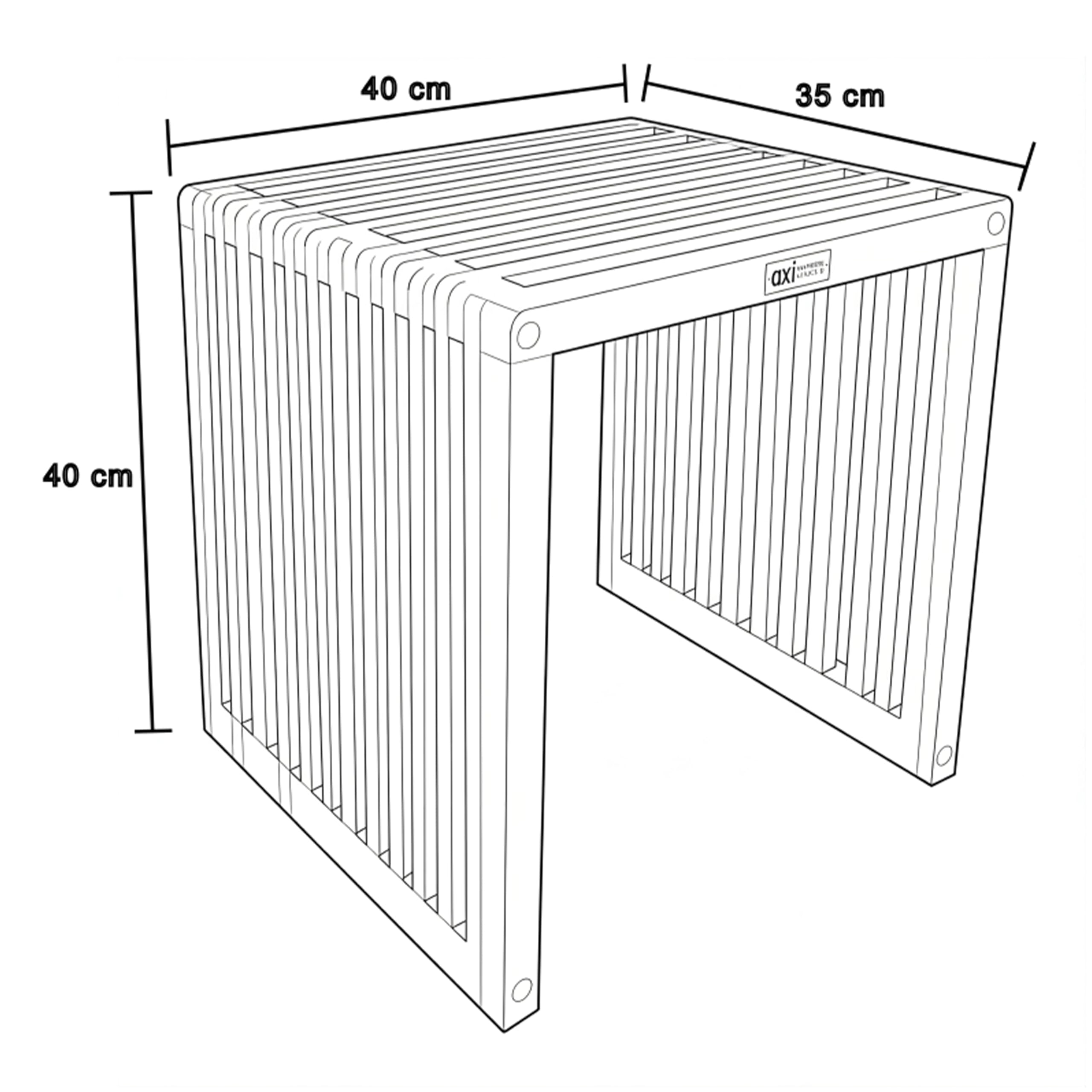 AXI Liane Table D'Appoint en Bois De Teck - Brun | Petit Meuble pour Jardin, Balcon,Terrasse | 40,5 X 40,5 X 46 Cm