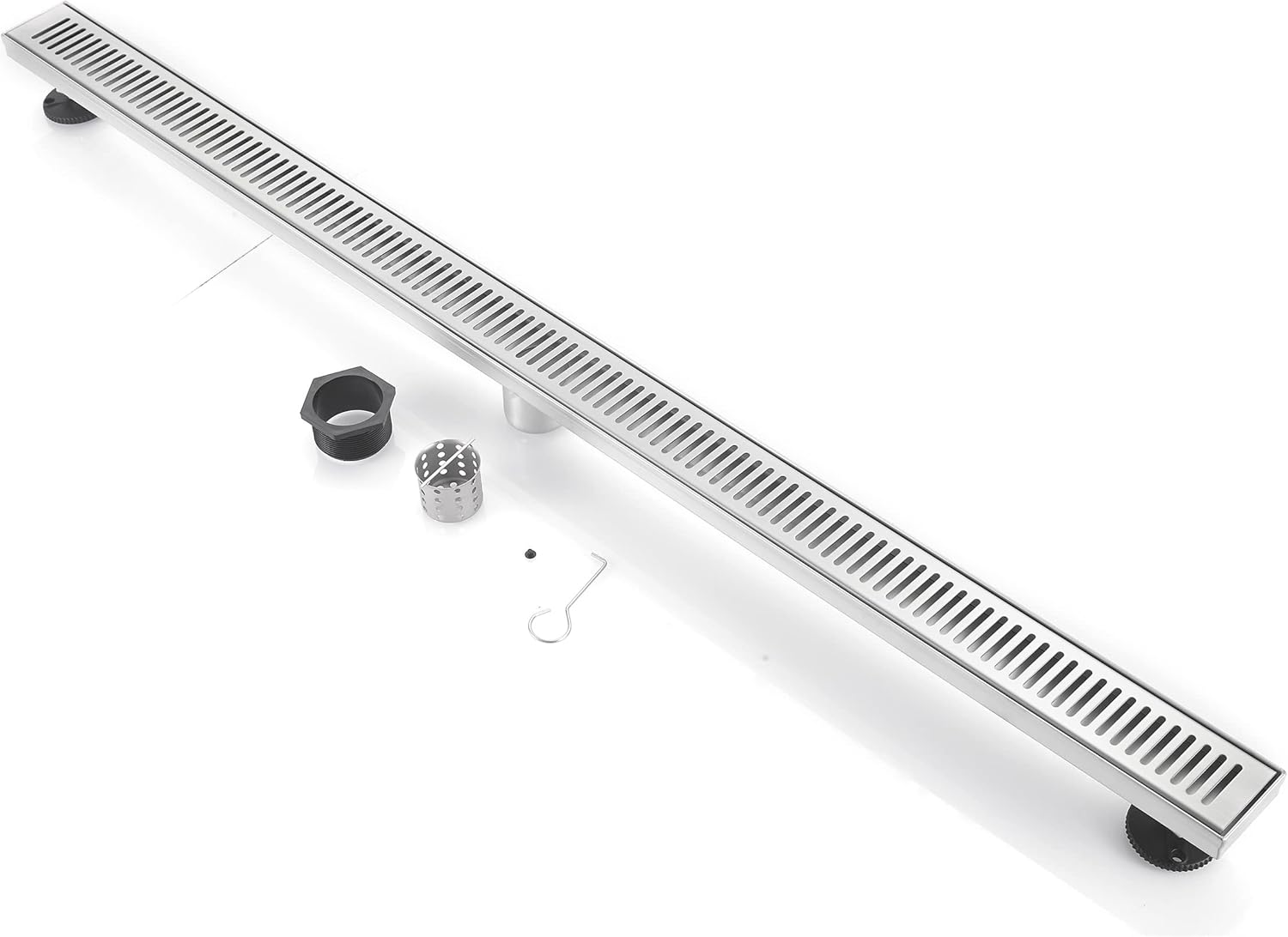 BOANN 304 Stainless Steel Rectangular Linear Shower Floor Drain (60 in, Nickel)