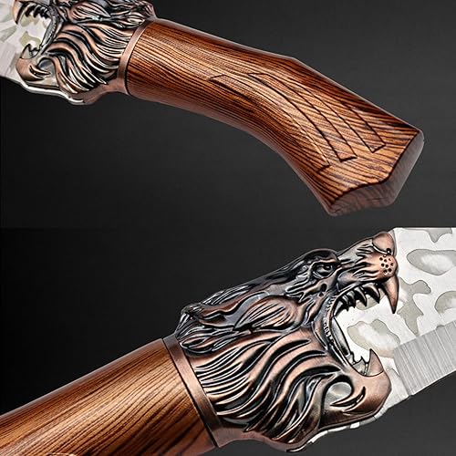 Miniatura 4 de Juego de cuchillos de chef de cocina forjada, acero inoxidable, carne, pescado, fruta, verduras, cuchillo para rebanar, cuchillos de carnicero, 6