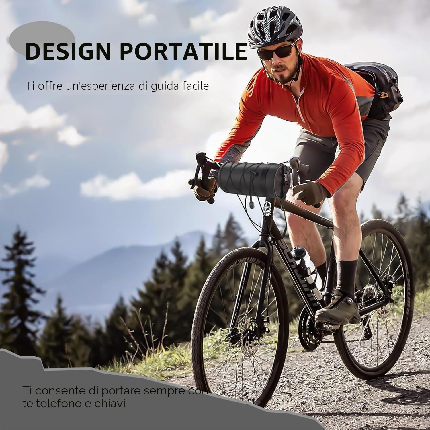 Borsa da Manubrio Anteriore per Bicicletta, Impermeabile, 2.5L Borsa per Telaio Della Bici da Strada con Tracolla Removibile, per MTB
