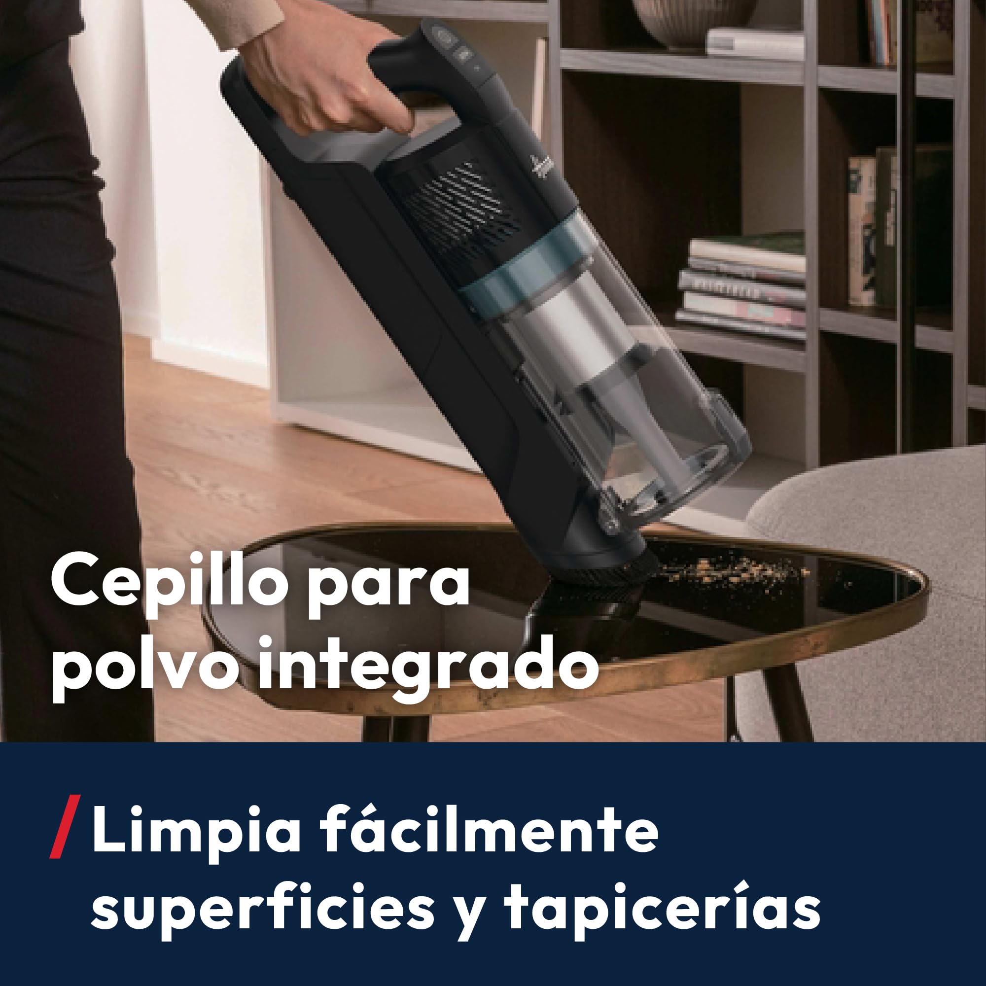 Hoover HF1 Core Pet Aspiradora Escoba Sin Cable | 50 Min de Autonomía | Cepillo Motorizado para Pelo de Mascotas en Sofás, 3 Modos, Cepillo Anti-Twist, Boquilla LED, QuickPark, 200W