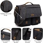 Messenger Bag for Men,VASCHY Vintage Water Resistant Canvas Satchel 14 15.6 17inch Laptop Briefcase