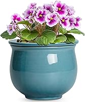 Vista 13 de Macetas de riego automático de 6 pulgadas para plantas de interior, macetas de cerámica violeta africana con maceta interior absorbente, maceta