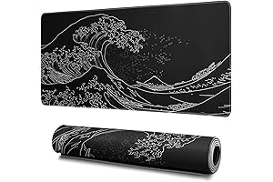 Abstract Black Japanese Gaming Mouse Pad