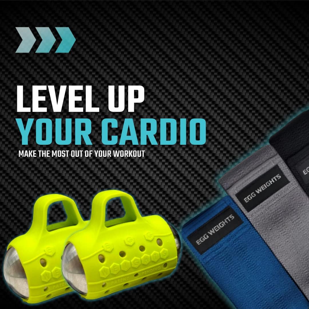 Egg Weights Cardio Max 3.0 lb Hand Dumbbell Set of 2 (1.5 lb Each Egg Weight) + Fabric Resistance Bands Set of 3 for Fitness, Workout, Shadowboxing, Yoga, and More for Men and Women