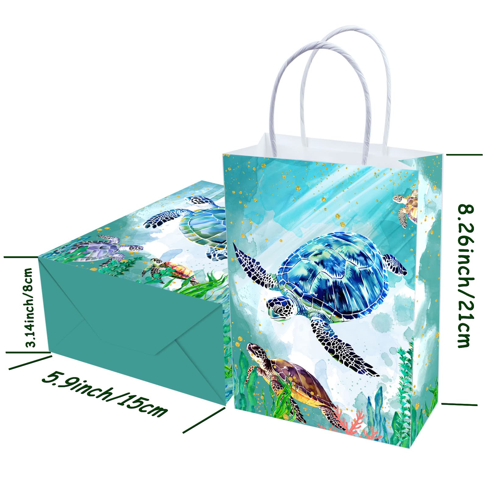 Schildkröten Party Set - Geschenktüten, Armbänder, Aufkleber Für Geburtstag