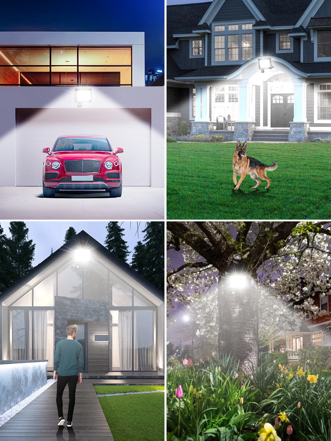 Foco LED Exterior con Sensor Movimiento 50W,5000LM 6500K Blanco Frío Foco Proyector LED,IP66 Impermeable Focos Exterior con Sensor Movimiento para Jardín, Garaje, Patios