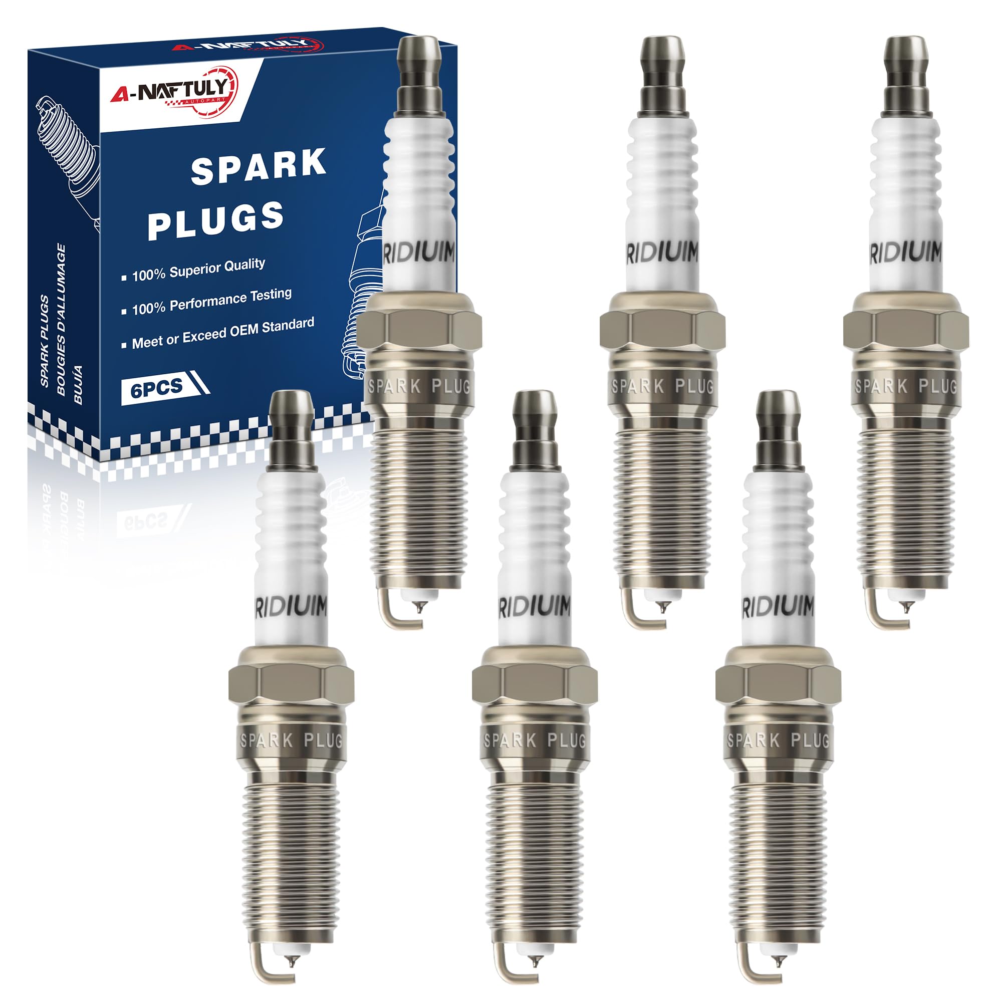 A-NAFTULY Iridium Spark Plugs 6 Pack for Ford F150 3.5L EcoBoost