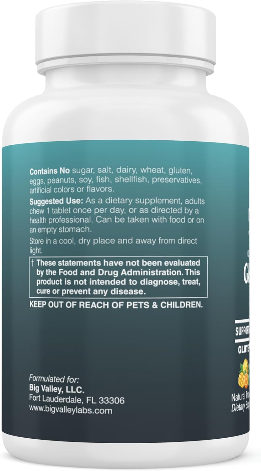 GABA 200 mg Chewable Tablets – PharmaGABA® for Relaxation & Daily Calm – Tropical Flavor – Vegan, Non-GMO, Gluten-Free – 30 Chewables