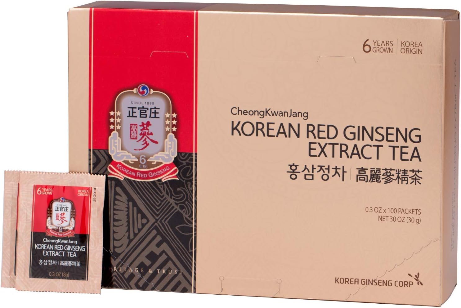 Cheong Kwan Jang KGC Korean Red Ginseng Extract Powder Tea (3 gram x 100 bags)