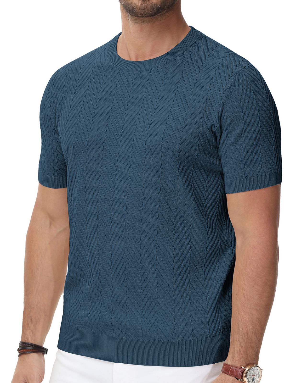PJ PAUL JONES T-shirt da uomo a maniche corte casual girocollo tinta unita maglia camicia