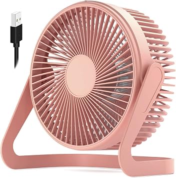 Small Fan 6  USB Desk Fan 2 Speeds Strong Airflow Quiet Operation Cradle Floor Fan 360  Rotate Portable Personal Table Fan for Home,office, Bedroom Pink,31inch Cord