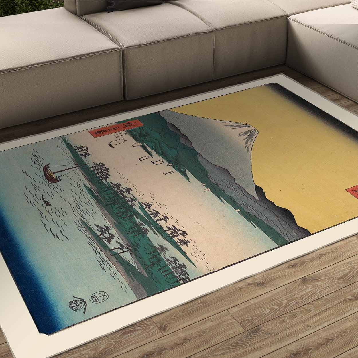 Tapis asiatique de salon style estampe artistique 160x230