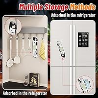 Vista 7 de Termómetro de carne, termómetro digital impermeable IP67 con luz de fondo, función de sujeción e imán para parrilla, barbacoa, dulces, carne de res