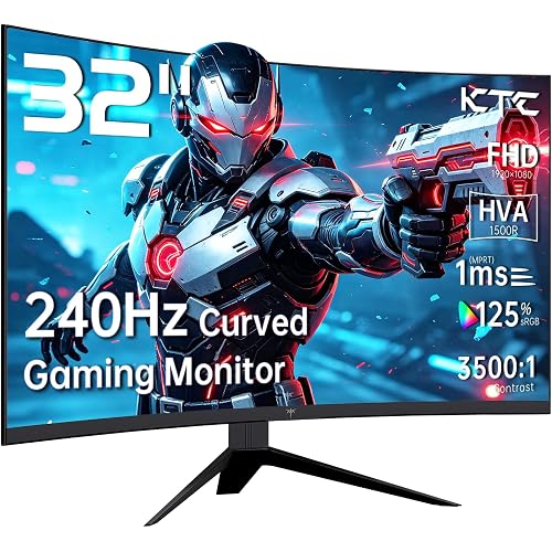 KTC 32 inch 240Hz Curved Gaming Monitor, 1080P Curved Monitor 1ms, H32S17F