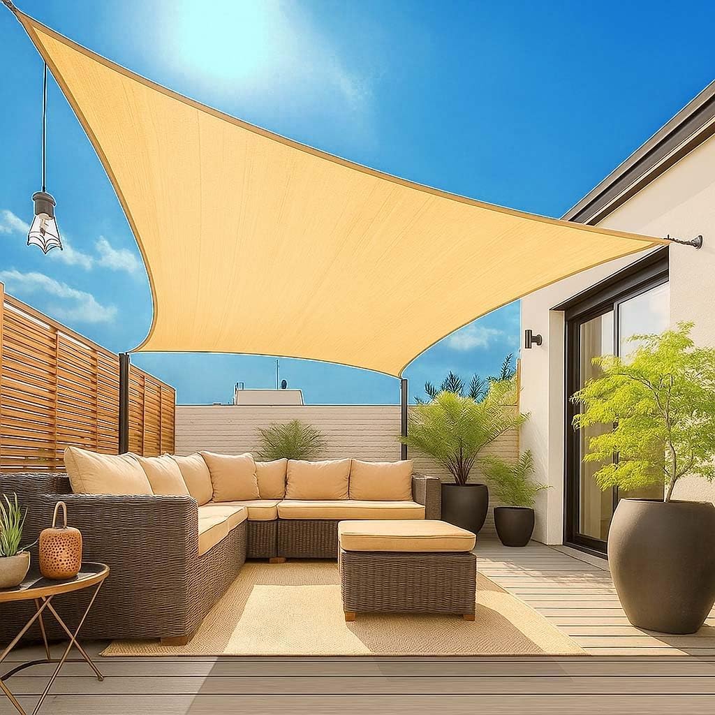 12'x15' Rectangle Sun Shade Sail – UV Block & Breathable Canopy for Patio, Garden, Backyard & Outdoor Shade– High-Density HDPE Fabric, Durable & Fade-Resistant – Easy Installation