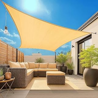 12'x15' Rectangle Sun Shade Sail – UV Block & Breathable Canopy for Pati...