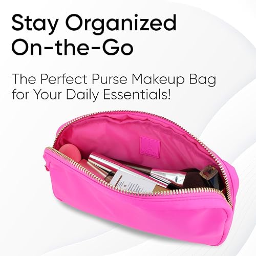 Miniatura 3 de DANCOUR Bolsas de maquillaje para mujeres, Bolsa de maquillaje de nylon, Bolsa de maquillaje grande, Bolsa de maquillaje Preppy, Bolsa de maquillaje