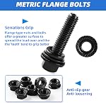 Besitu 280Pcs Metric Flange Bolt Assortment, M6x1.0, M8x1.25, M10x1.5 (12mm to 30mm) Assorted Hex Bolts and Nuts Washers Kit for Automotive, 10.9 Black Zinc Galvanized