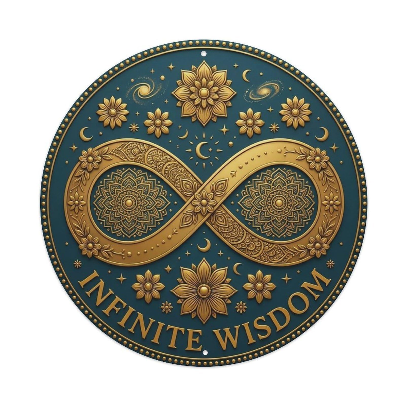 Vintage Infinite Wisdom Flower Zen Yoga Metal Tin Sign