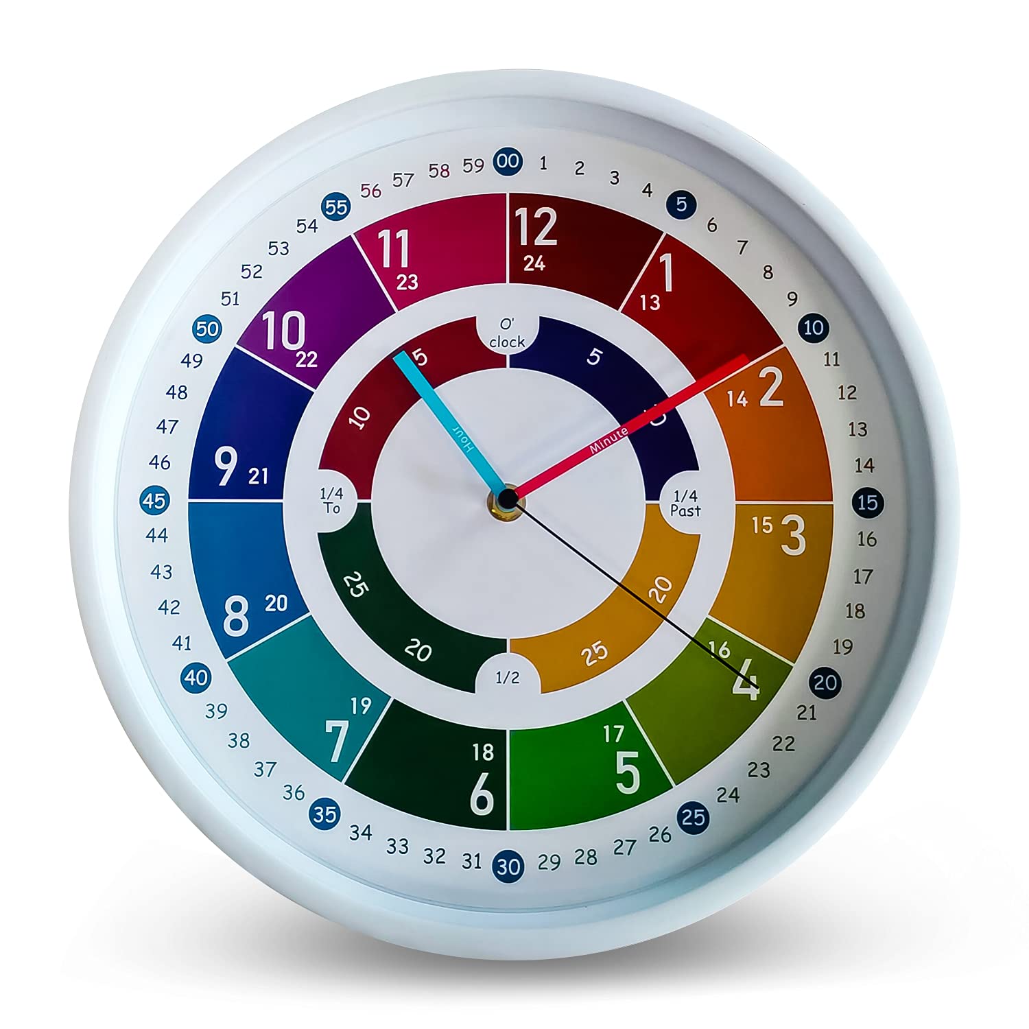 Buy OCEST Telling Time Teaching Clock, Educational Wall Clock Silent