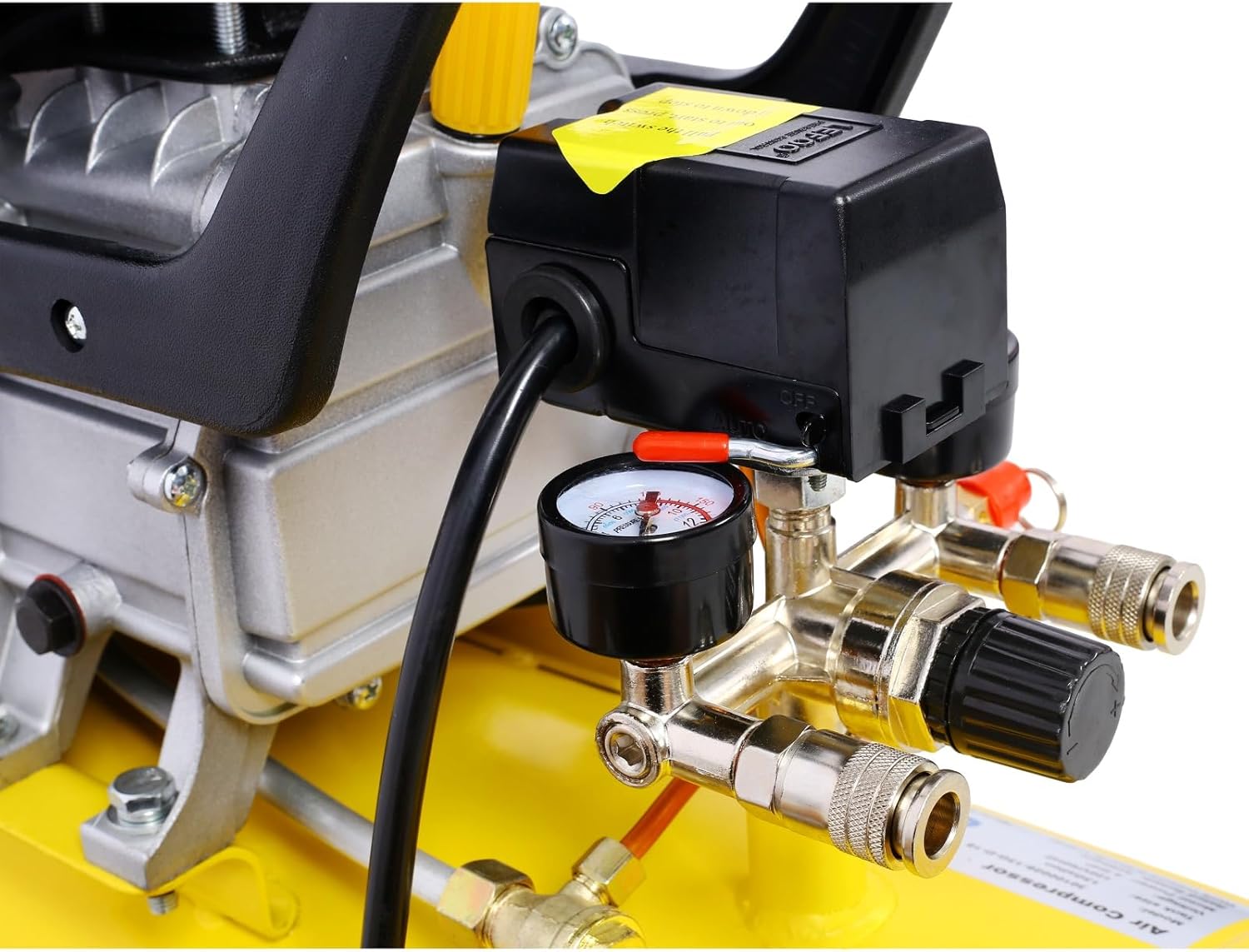 Oil-Lubricated Air Compressor Tank, Ultra Quiet Horizontal Air Compressor with 13 Gallon Portable Tank, 4.5HP 115PSI Adjustable Pressure Design, Professional Low Noise Power Tool (13 Gallons)