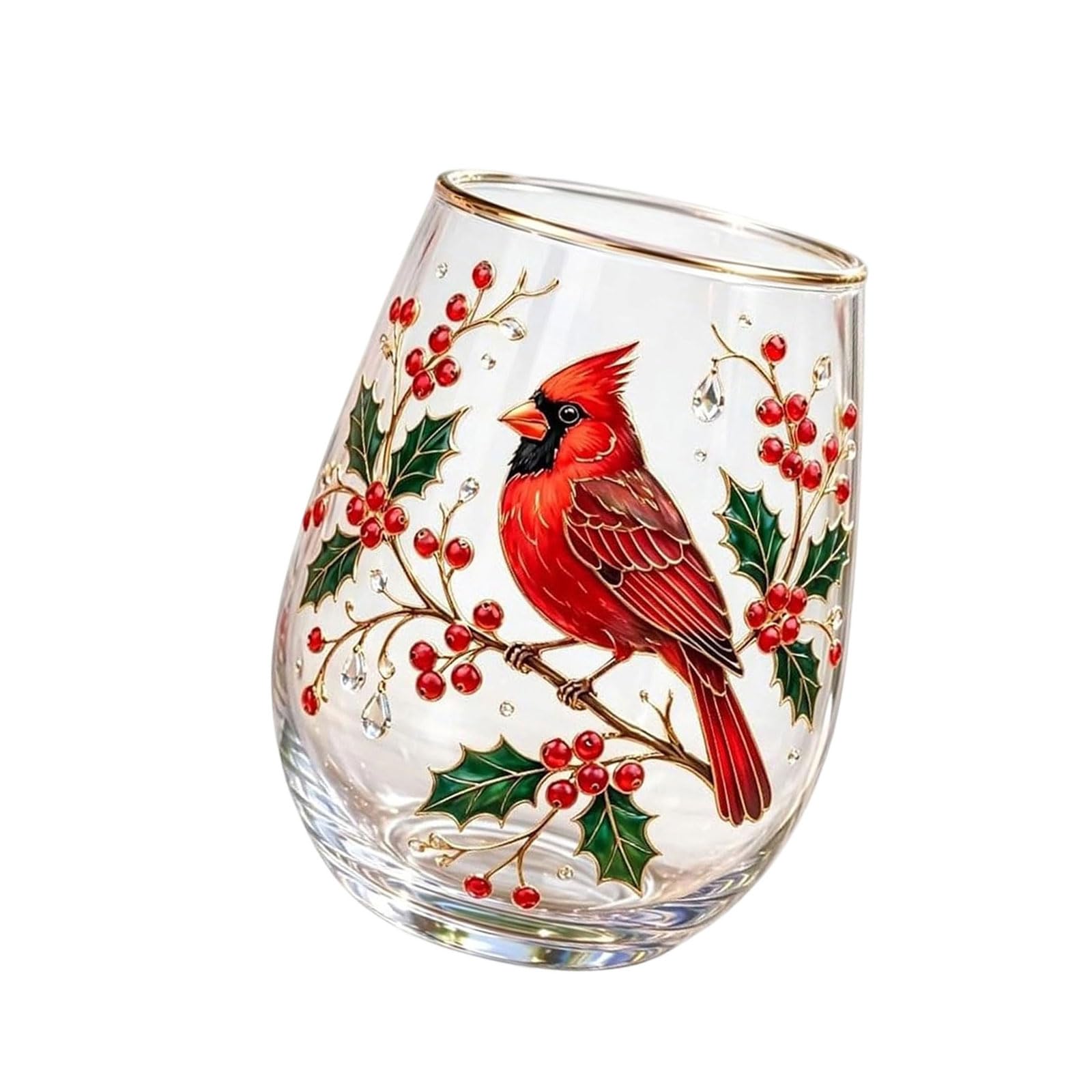 Elnwnnkc B Temperature Accepting Glass Coffee Cup Decorated With Detailed Feathered Creature And Herbage Themes Lossomy Ird Glass Cup