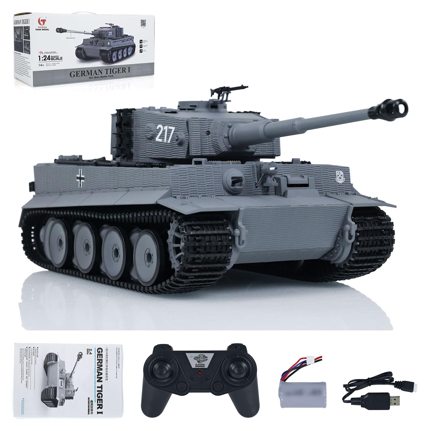 Set De 2 Tanques RC A Escala 1:28 Con Sistema De Combate Infrarrojo (Tiger Alemán Y T-34), Listos Para Usar, Regalo Para Niños +6 Años