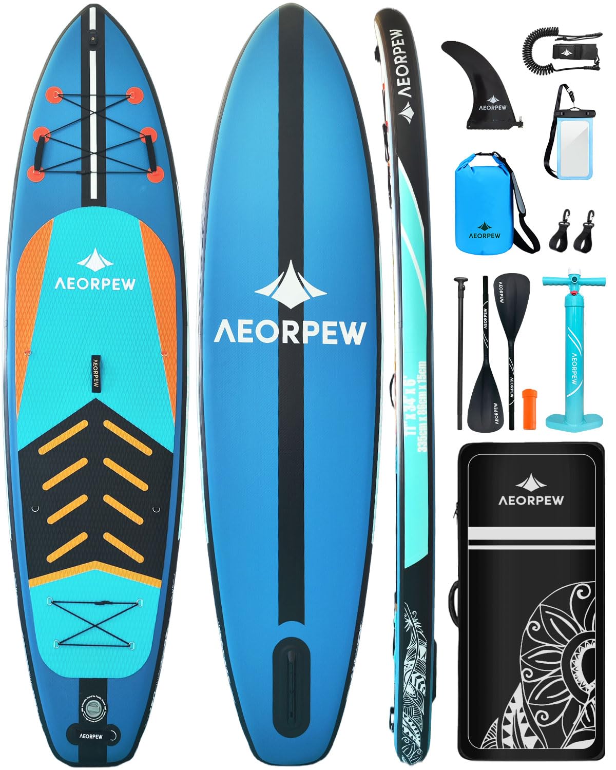 Tabla de remo inflable de 34 pulgadas de ancho para mujer con accesorios de tablas de remo de primera calidad, remo Adj SUP, mochila de 100 L, adecuada para tablas de SUP versátiles de todos
