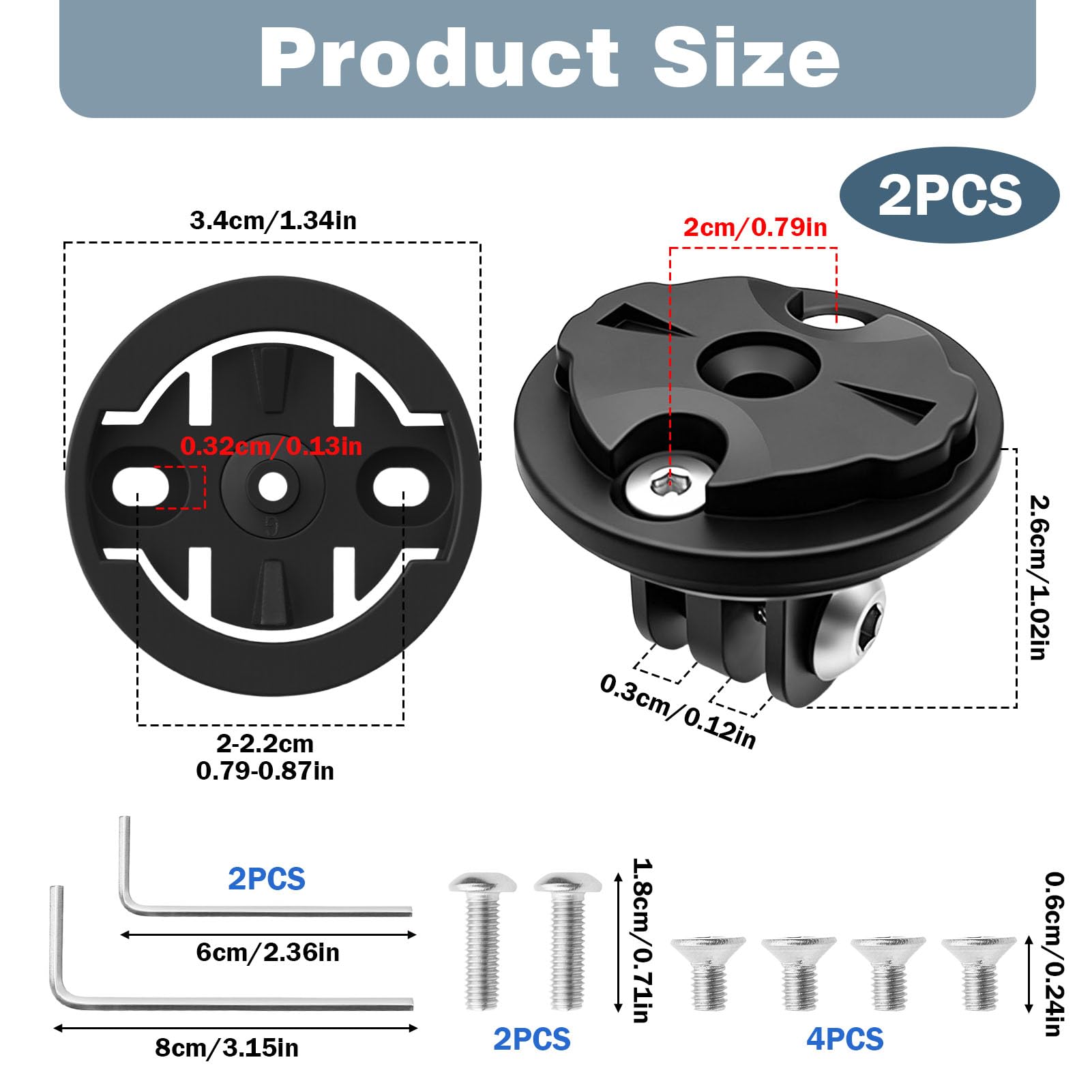 Soporte Garmin Manillar Integrado para Potencia de Bicicleta, Adaptador Universal Combo 22 a 24 mm, Soporte para Ordenador de Bicicleta, Cámara de Acción y Luz