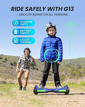 Gyroor Hoverboard New G13 All Terrain Hoverboard with LED Lights, Off Road Hoverboard with Bluetooth for Kids ages 6-12 and Adults